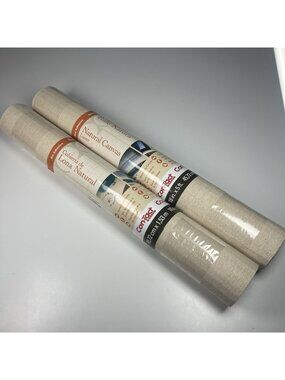 Con-Tact Natural Canvas Shelf Liner 18” x 5’ Non-Adhesive Lot of 2 New